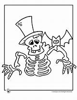 Halloween Skeleton Coloring Pages Skeletons Kids Bat Printable Printables Popular Print Ultimate Collection Coloringhome sketch template