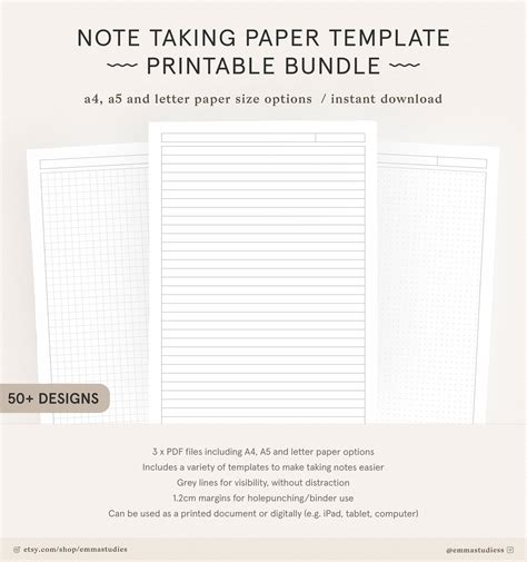 student note  template printable pack    etsy australia