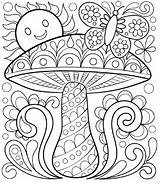 Mandala Ausmalbilder Schmetterling Pilz sketch template