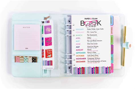 book club planner kit paper glam planners stickers seasonal living
