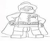 Batman Coloring Lego Pages Robin sketch template