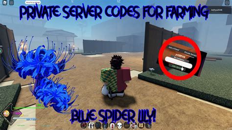 private server codes  finding blue spider lily project slayers roblox  private server