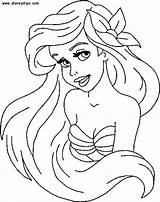 Coloring Mermaid Pages Little Disney Printable Print sketch template