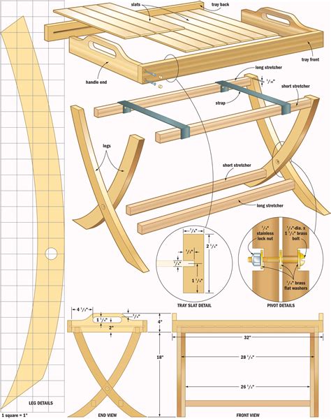 table tray plan plan bois projets bois  travail du bois