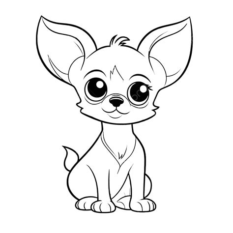 cute cartoon chihuahua dog coloring pages outline sketch drawing vector
