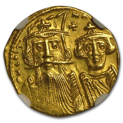 byzantine gold constans ii constant iv   ad ch au ngc ancient medieval gold coins