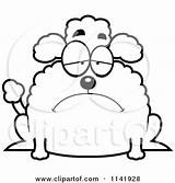 Poodle Clipart Chubby Depressed Cartoon Thoman Cory Vector Outlined Coloring Royalty Fat sketch template