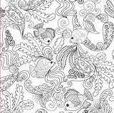 Coloring Ocean Pages Adults Printable Underwater Sheets Kids Stress Adult Summer Drawing Designs Book Relief Life Print Color Animals Under sketch template