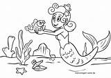 Meerjungfrau Meerjungfrauen Malvorlage Malvorlagen Ausmalbilder Kinderbilder Fisch Seite Herunterladen Verwandt sketch template