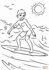 Coloring Surfer Boy Surfing Pages Girl Printable Cool Print Drawing Boys Games Paper Girls Santa sketch template