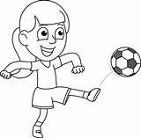 Ball Clipart Playing Kicking Outline Girl Soccer Play Boy Kick Sports Drawing Football Clip Search Player Intramurals Welcome Results Cliparts sketch template