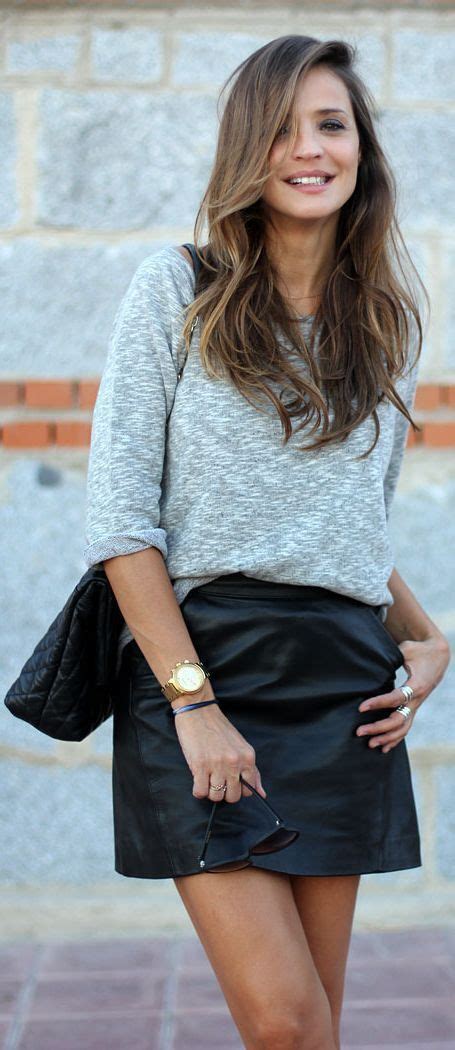 Black Outfit Ideas With Leather Skirt Pencil Skirt Miniskirt Black