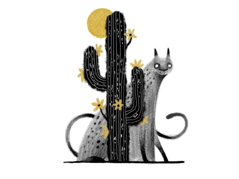 cactus cat  kateryna korkishcenko  dribbble