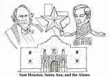 Texas Coloring Houston Sam Alamo History Pages Santa Anna Grade Young 4th Activities Book Social Engage Education Study Historians Story sketch template
