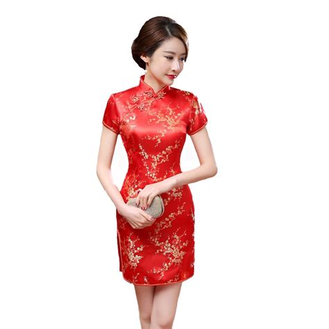 buy 2019 new red chinese women traditional dress silk