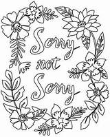 Sorry Embroidery Feisty sketch template