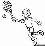 Tennis Coloring Sports Pages Clipart sketch template