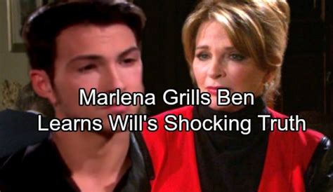 days of our lives spoilers marlena grills ben to learn truth about will s survival and location