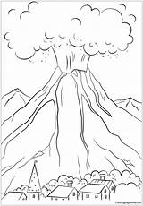 Eruption Volcanic Volcano Coloringpagesonly Volcanoes Lava sketch template