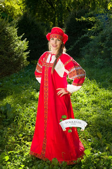 traditional russian dress dunyasha  woman folk russian clothing