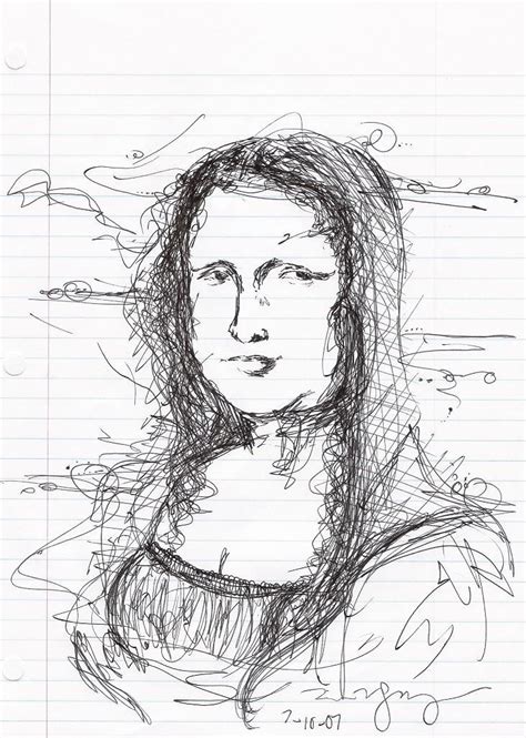 mona lisa scribble by timmieee on deviantart