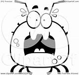 Tick Scared Chubby Coloring Clipart Cartoon Outlined Vector Cory Thoman Royalty sketch template