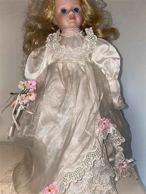 rare collectors item beautiful bridal porcelain doll etsy