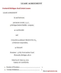 michigan lease agreement agreements business legal agreements