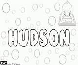 Hudson Name Coloring Boy English sketch template