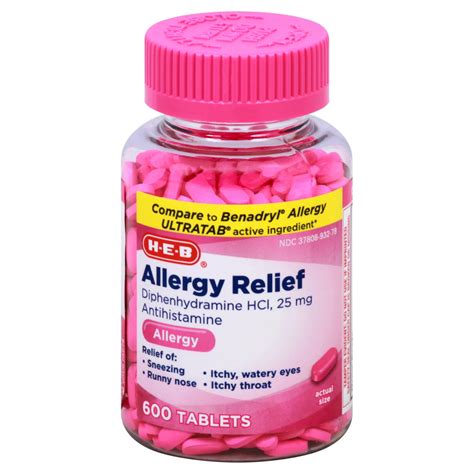 allergy relief diphenhydramine antihistamine tablets  mg shop sinus allergy