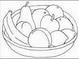 Coloring Fruit Fruits Vegetables Bowl sketch template