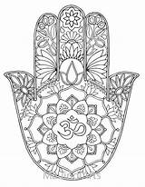 Coloring Pages Om Symbol Hamsa Mandalas Para Mandala Hand Template Hands Adult Adults Colorear Print Sketch sketch template