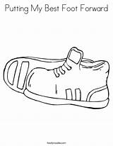 Coloring Foot Forward Shoes Putting Pages Clipart Tennis Shoe Print Noodle Play Library Twisty Twistynoodle Popular sketch template