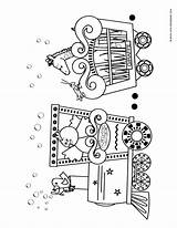Circus Train Coloring Printable Crafts Pages Craft Birthday Cars Arts Preschool Theme sketch template