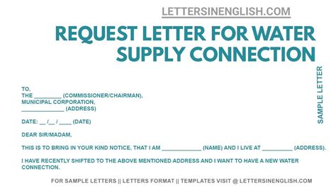letter   water supply connection format   write letter   water connection