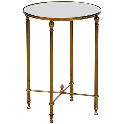 mid century  brass side table  mirrored top  stdibs