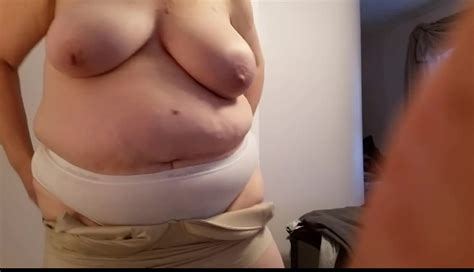 Wife Putting On Her Girdle Over Her Big Tits Fat Ass