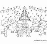 Christmas Kids Tree Surfnetkids Coloring sketch template