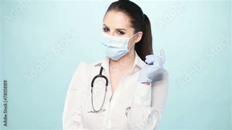 Sexy Nurse With A Mask And Gloves Stock Video Adobe Stock