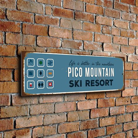 pico mountain sign classic metal signs