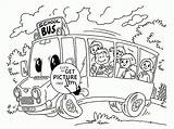 Coloring School Cartoon Elementary Pages Bus Drawing Printable Color Getcolorings Paintingvalley sketch template