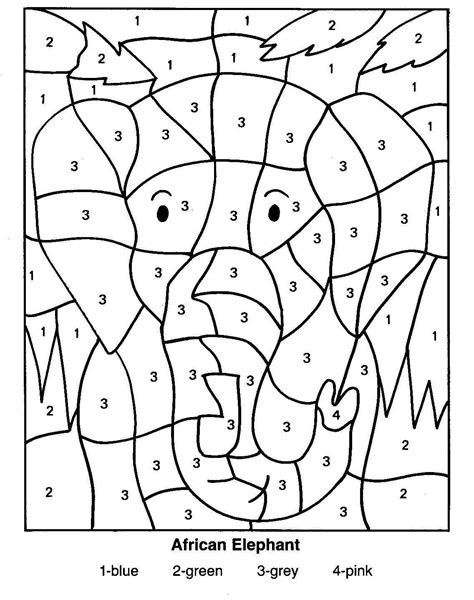 color  nmbers colouring pages