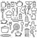 Cooking Doodle Utensils Vector Tools Kitchen Doodles Cute Background Line Drawn Hand Recipe Book Drawing Draw Visit Food Chef Coffee sketch template