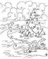 Coloring Pages Sea Beach Castle Sand Color Crab Sandcastle Creatures Blue Kids Animals Animal Print Trees Printable Building Ocean Crabs sketch template