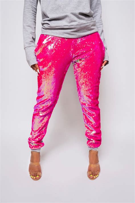 candy coated pink sequin joggers richgirlcandy