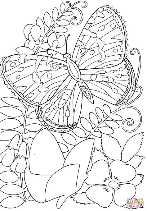 flower butterfly coloring pages printable flower coloring pages