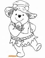 Coloring Pooh Winnie Scarecrow Pages Disneyclips Funstuff sketch template
