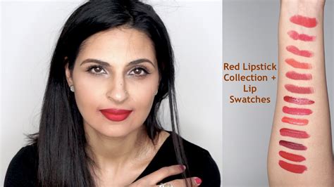 Red Lipstick Collection Lip Swatches Indian Brown Asian