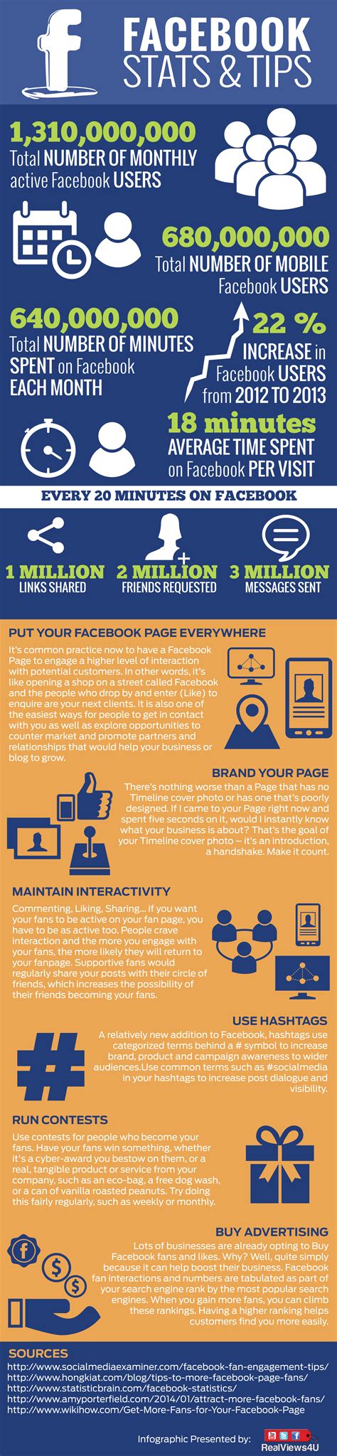 facebook stats  tips infographic visualistan