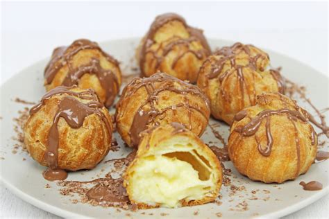these filled french choux pastry balls with a sweet and moist filling